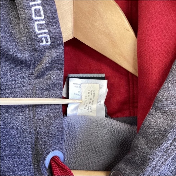 Under Armour Men’s Storm Hoodie Gray Red Logo Pullover Sweatshirt Size XL - Picture 4 of 5